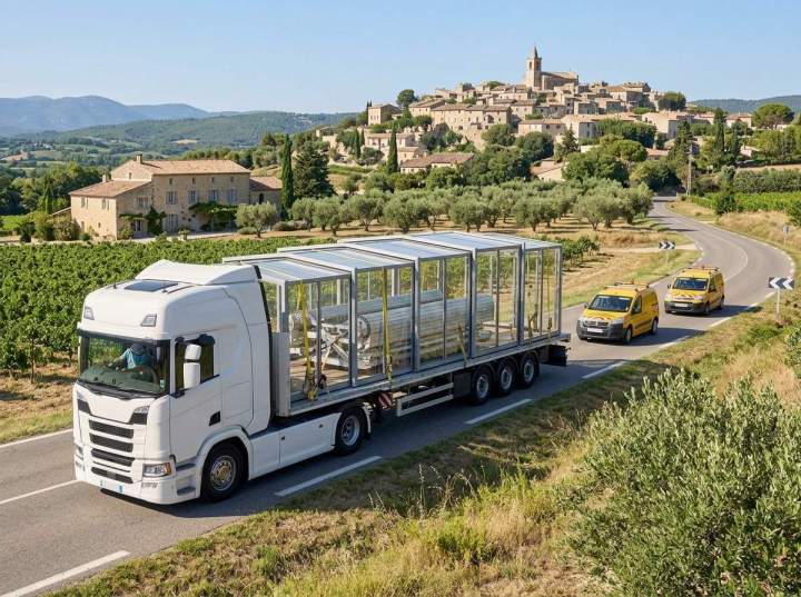 Transporteur abris piscine Toulon