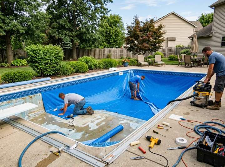 Changement liner piscine Toulon